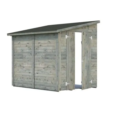 Mia Palmako Förråd 3,7 m²/inv. 3,4 m², grå impregnerad Rabatter